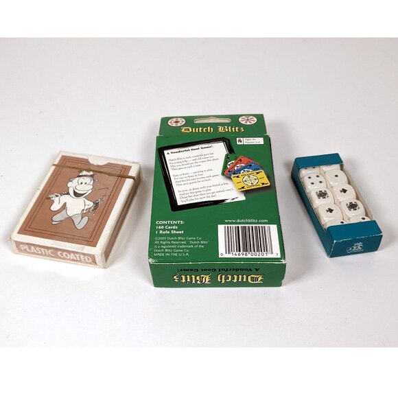 Lot of 3 Vintage games - Dutch Blitz - "FISH-UP" Card Game - MODIANO Poker Dice - Picture 2 of 3